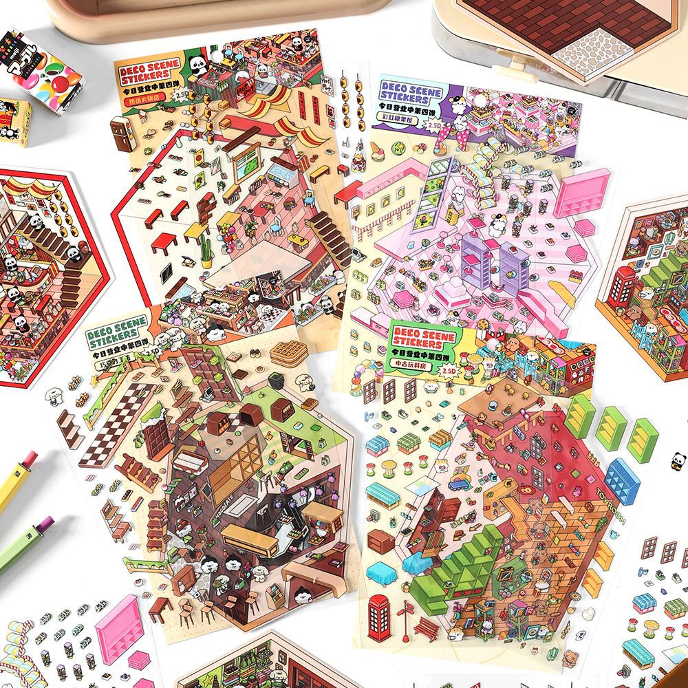 Wholesale Today' s fourth round of business 2. 5D landscape stickers DIY decoration